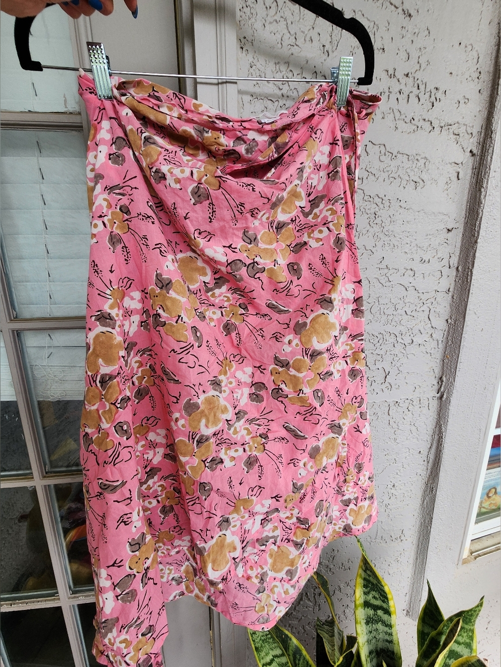 Kerry Cassill $118 MSRP Pink Floral Adjustable Draped Wrap Skirt Sz 3